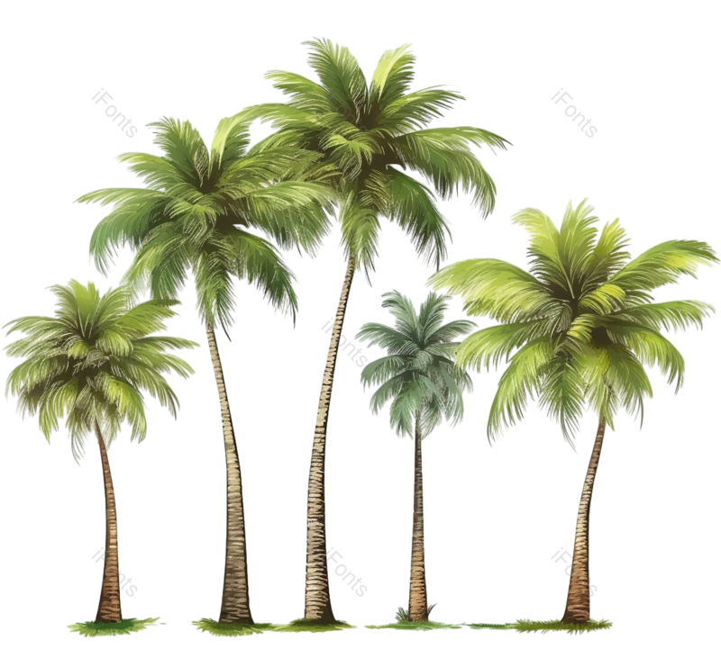 树木图片,树叶元素,绿植PNG,椰子树免抠素材